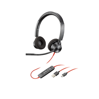 Poly Plantronics BLACKWIRE BW3320, หูฟังแบบมีสาย หูฟังคอลเซ็นเตอร์ SERIES CORDED UC HEADSET