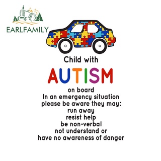 Earlfamily สติกเกอร์ไวนิล ลาย Autism Car Assessoires RV Campervan ขนาด 13 ซม. x 9.3 ซม. สําหรับตกแต่งรถยนต์ รถตู้ รถจักรยานยนต์