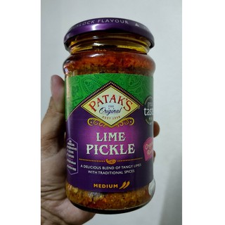 พาทัคส์ซอสผสมมะนาวดองสำหรับจิ้มอาหาร 283กรัม Patak sauce with pickled lime for dipping food 283 grams