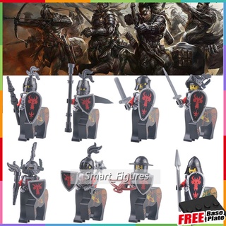 Bull King Knights Minifigures ยุคกลางปราสาทอัศวินทหารของเล่นของขวัญ Building Blocks Mini Figures AX9807