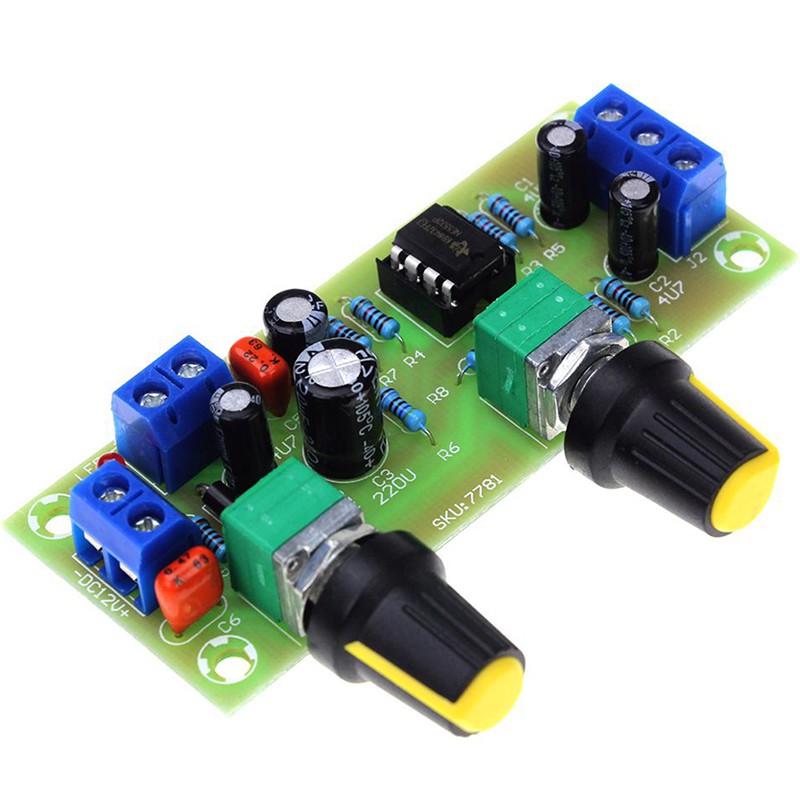 DC 10-24V ซับวูฟเฟอร์เครื่องขยายเสียง Preamp Board ซับวูฟเฟอร์ 22Hz-300Hz ความถี่กรองแผ่นสําหรับ Diy