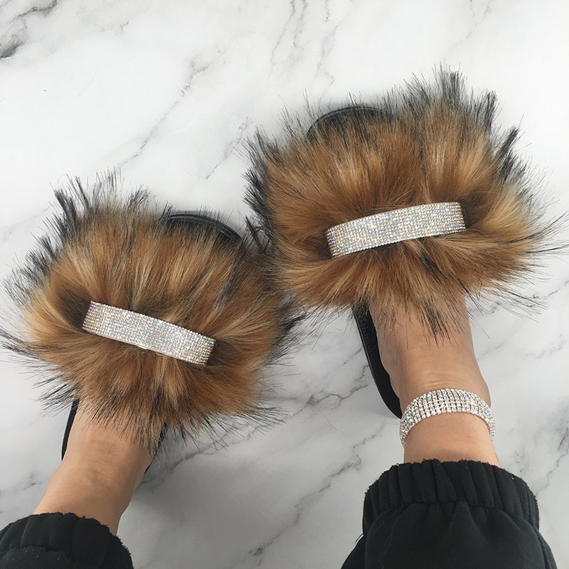 big fur sliders