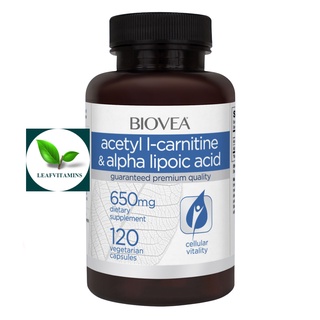 BIOVEA ACETYL L-CARNITINE &amp; ALPHA LIPOIC ACID 650 mg / 120 Vegetarian Capsules