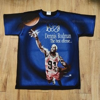 DENNIS RODMAN BASKETBALL OVERPRINT CHICAGO BULLS เสื้อลายนักบาส เดนนิส คีธ ร็อดแมน