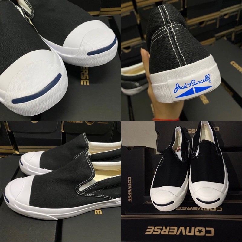 Converse Jack Slip On x Beams สีขาว/ดำ/กรม (พร้อมกล่อง)✅ชำระเงินปลายทางได้