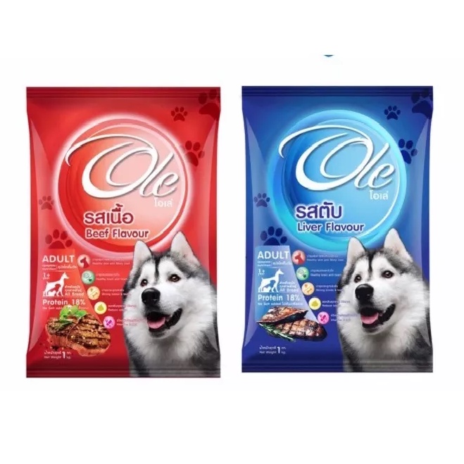 Ole Dog 1 Shape คละรส 1 KG x 6 ถุง อาหารสุนัข อาหารหมา Greatestpetshop