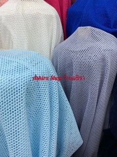 ผ้าตาข่าย (รังผึ้ง) หลายสี ผ้าเมตร 100*150 ซม. ร้านอชิรา Ashira SHOP