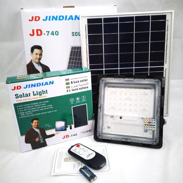 Sale ลดล้างสต็อก!! JD 740 Solar Light สปอตไลท์ ไฟโซล่าเซลล์ 40w Jindian  Sportlight solar cell ประกั