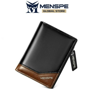 MENSPE กระเป๋าสตางค์ผู้ชาย กระเป๋าสตางค์ หนัง PU กระเป๋าใส่บัตรเครดิต   แต่งซิป ป้องกันขโมย เหมาะกับใส่บัตรเครดิต สําหรับผู้ชาย และผู้หญิง