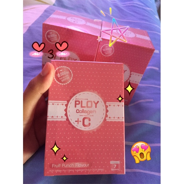 โปร 11.11 Ploy Collagen Plus C 10000mg 1 กล่อง มี7 ซอง พลอยคอลลาเจน ของแท้สั่งมาจากไลฟ์ร้านชวนชม
