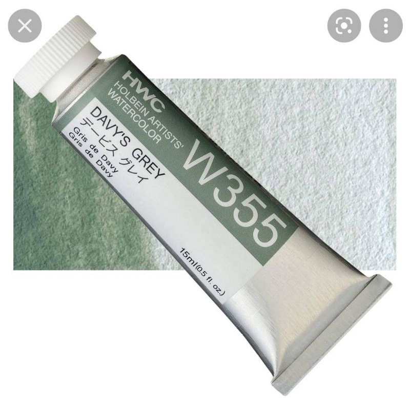 Davy's Grey W155/355 Ser A  5ml/15ml/60ml สีน้ำโฮลเบน Japan Holbein Artist Watercolor ホルベイン透明水彩絵具