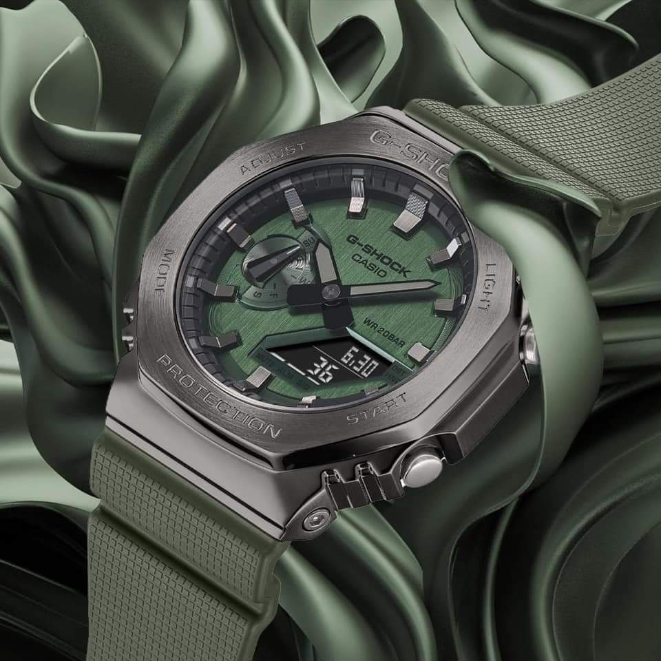 G//shock GM-2100 ชุดสแตนเลสนาฬิกาสปอร์ต GM-2100B-3AJF สายนาฬิกาเรซิน f857