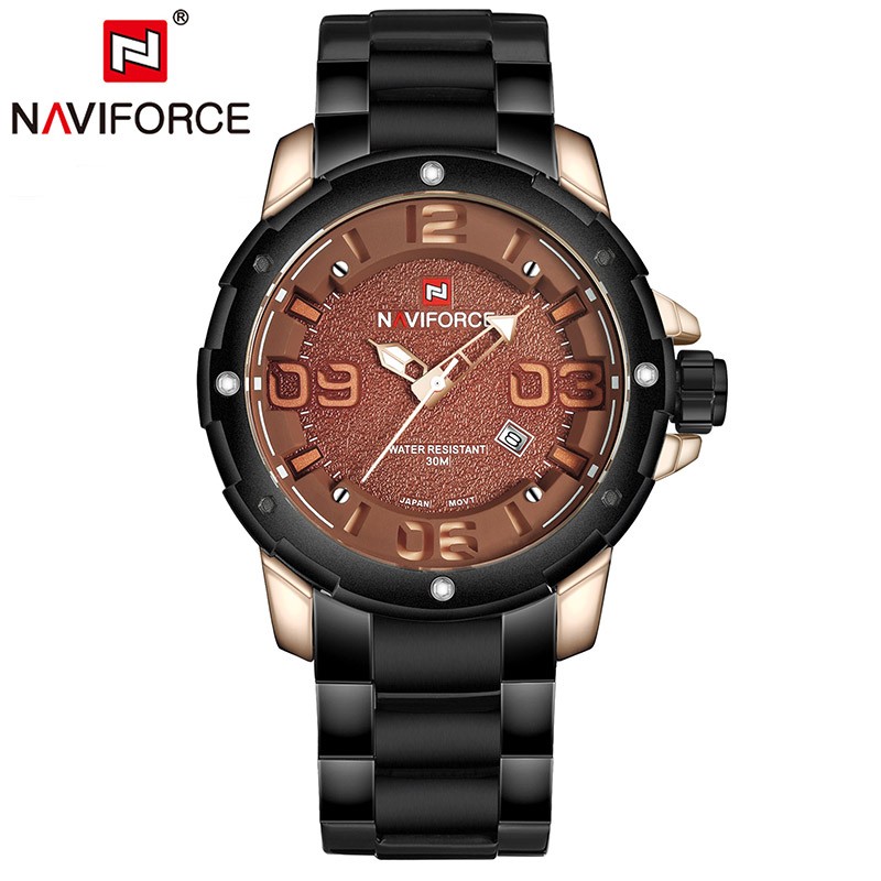 นาฬิกา Naviforce รุ่น NF9078M สีทอง/ดำ  รับประกันศูนย์ 1 ปี #NF #NF9078