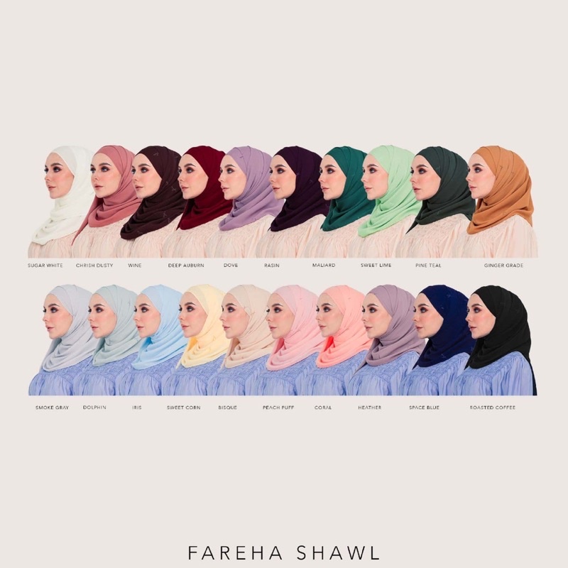 FAREHA SHAWL PLAIN CHIFFON