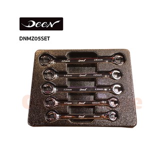 DEEN NO.DNMZ05SET Open End Wrenches Crowfoot Flare Nut Set 5pcs (8x10.70x12.11x13.12x14.14x17mm.)