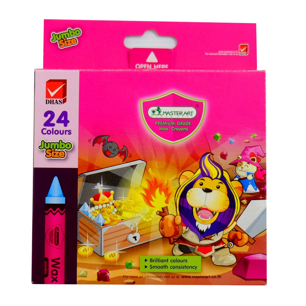สีเทียน ขนาดจัมโบ้ 24 สี ตรา Master Art Wax Crayons
