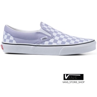 VANS SLIP ON CHECKERBOARD LAVENDER TRUE WHITE SNEAKERS สินค้ามีประกันแท้