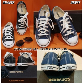 CONVERSE รุ่น ALL STAR DAINTY OX BLACK / NAVY รองเท้าผ้าใบ สีดำ/ สีกรมท่า เหมาะกับทุกเพศ มือ1 ของแท้100% มีของ พร้อมส่ง