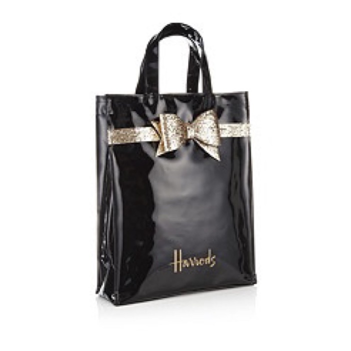 พร้อมส่ง แฮร์รอดส์ แท้ 💯% Harrods Limited Edition Medium Black With Golden  Glitter Bow Shopper Bag | Shopee Thailand