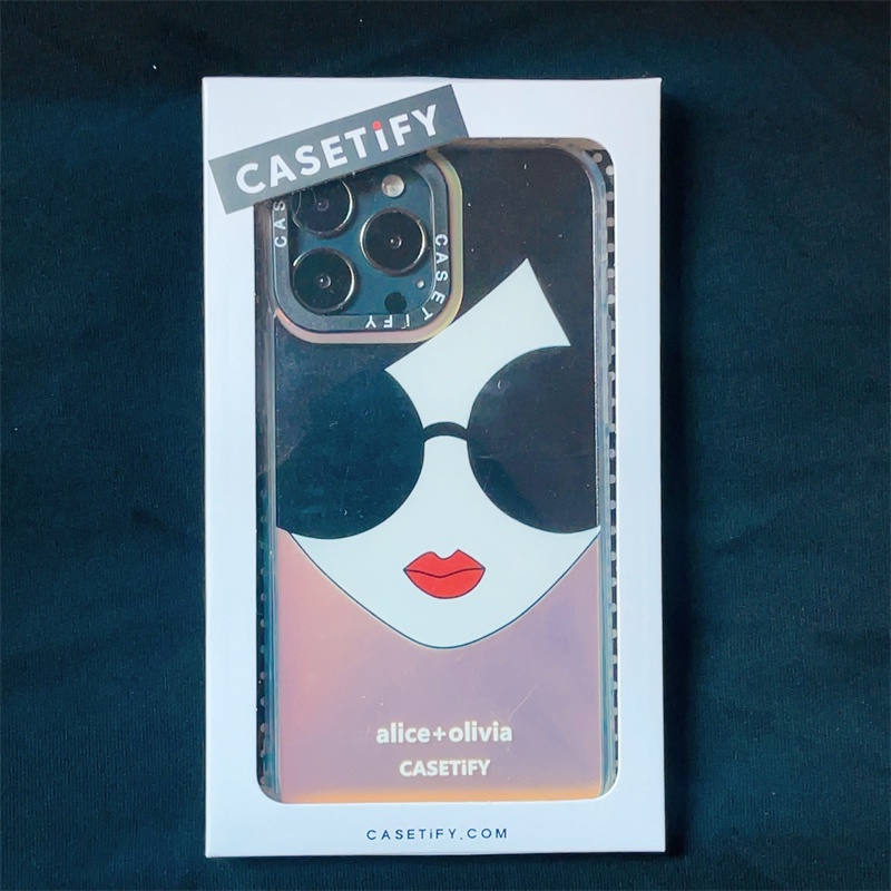 Casetify X alice+olivia เคสเลเซอร์ PC แข็ง ขอบ TPU สําหรับ IPhone 13 Pro MAX 12 Pro MAX 11 Pro MAX X