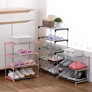 ชั้นวางรองเท้าสแตนเลส Shoe Rack ที่วางรองเท้า 4ชั้น มีให้เลือก 1 แบบ 4สี