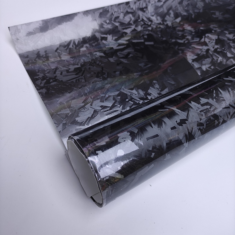 ม้วนไวนิลคาร์บอนไฟเบอร์ สีดํา สีเงิน สําหรับตกแต่งรถยนต์ 1 ชิ้น - รูปที่ 4