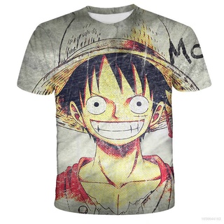 เสื้อยืดแขนสั้นลําลอง ทรงหลวม พิมพ์ลายกราฟฟิคลูฟี่ ONE PIECE ขนาดใหญ่ แฟชั่นสําหรับผู้ชาย และผู้หญิง