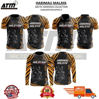 เสื้อโปโลแขนสั้น ผ้าไมโครไฟเบอร์ พิมพ์ลาย Harimau malaya baju พร้อมส่ง