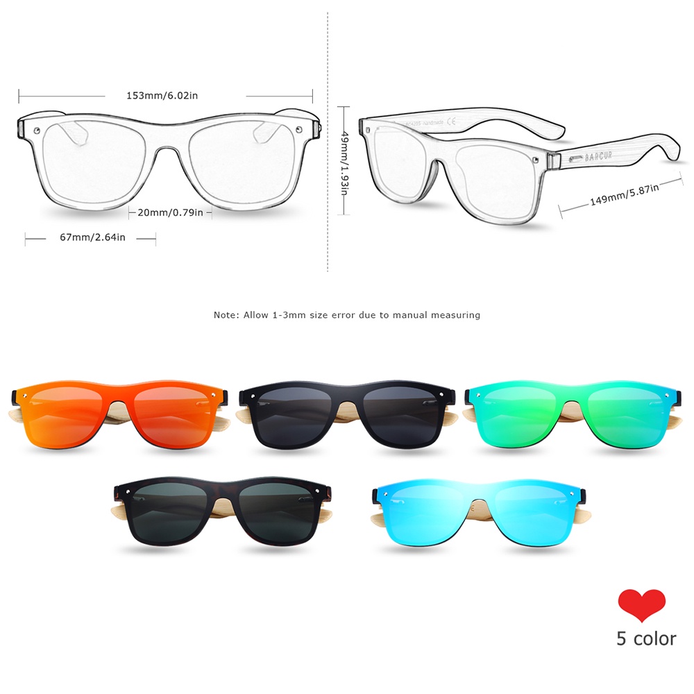 Polarzed Bamboo Wood Sunglasses Eco-frendly Gfts Mens and Womens