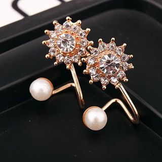 ต่างหูผู้หญิงประดับมุก Rhinestone Stud Earrings