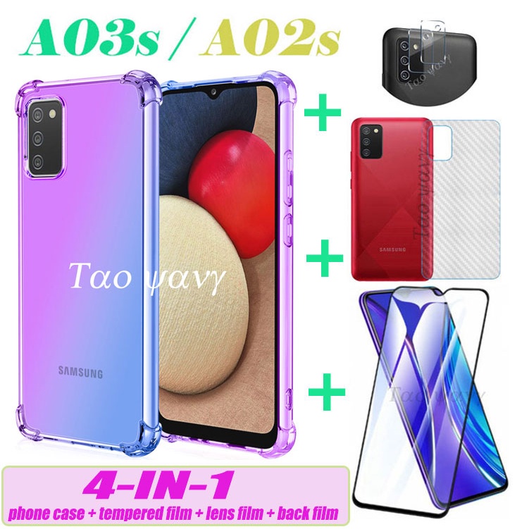 4in1 Samsung A03s A23 5G A13 5G A02s A03 A32 5G A20s A50/A30S/A50S A20/A30 A32 เคสโทรศัพท์สี+ฟิล์มหล