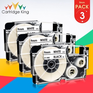 4PK XR-9WE XR 9WE 9mm Black on White Label Tape Ribbon Replace for Casio KL-60 KL-120 KL-70e KL-100e KL-100 KL-200 Maker