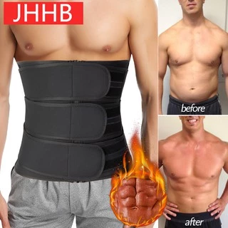 ผู้ชายเอวเทรนเนอร์รัดตัวเข็มขัดกระชับสัดส่วนลดน้ําหนัก Body Shaper หน้าท้อง Trimmer เหงื่อ Fat Burner Belly Girdle