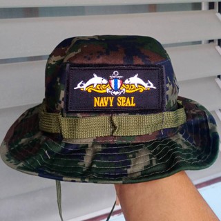 หมวกปีกลายพรางดิจิตอลทหารเรือ ติดอาร์ม NAVY SEAL (แบบปีกแคบ)