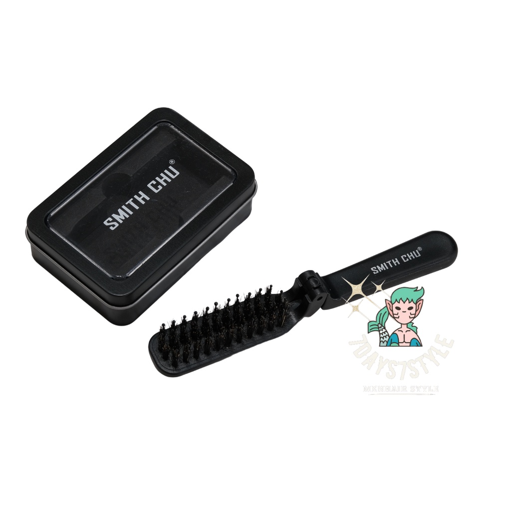 MENHAIR  Smith Chu หวีแปรง หวีขนหมูป่าเเท้ 100% พับได้ เเถมกล่องเหล็กฟรี