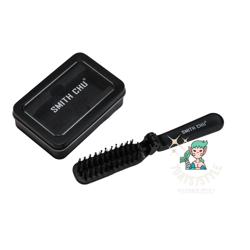 MENHAIR Smith Chu หวีแปรง หวีขนหมูป่าเเท้ 100% พับได้ เเถมกล่องเหล็กฟรี