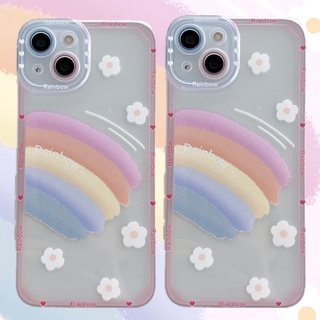 เคส oppo Reno7 Reno7z A76 A15 A74 A15 A93 A94 A54 A5S A3S A7 A8 A9 A12 A5 A92 A72 A9 2020 A16 A55 A31 A53 Reno2F Reno4 Reno5 Reno6z A3S F19 F9 Pro F11pro A92020 C11 C15 C17 เคสโทรศัพท์มือถือซิลิโคน TPU แบบนิ่ม ลายการ์ตูนน่ารัก รุ้ง สไตล์คู่รัก oppo case