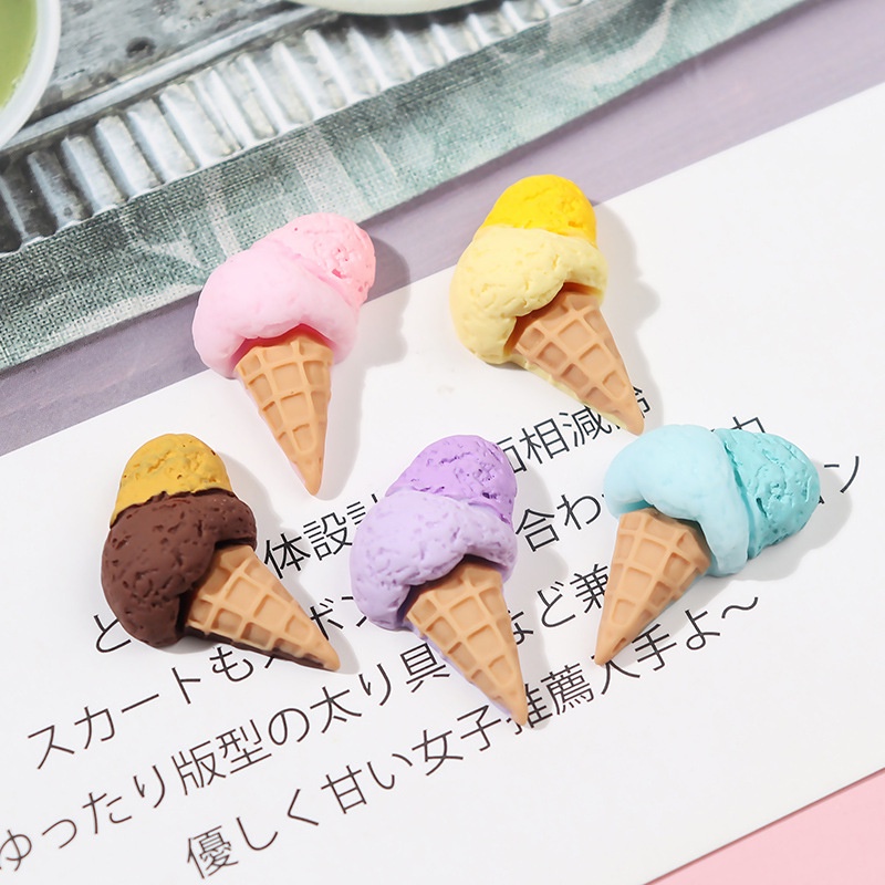 รูปร่างไอศกรีม Jibbitz ชุดตัวติดรองเท้าเซต ตัวติดรองเท้ามีรู จิ๊บบิท Charms ตกแต่งน่ารัก