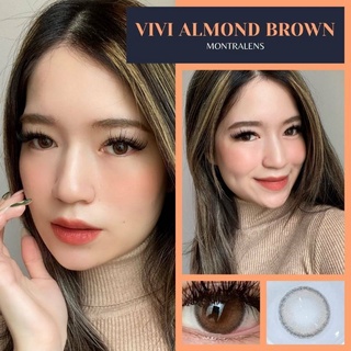 ⚡Montralens⚡Vivi Almond Brown💥มนตราเลนส์💥คอนแทคเลนส์mini💥 คอนแทคเลนส์สายตา💥คอนแทคเลนส์กรองแสง💥แถมฟรีตลับทุกคู่