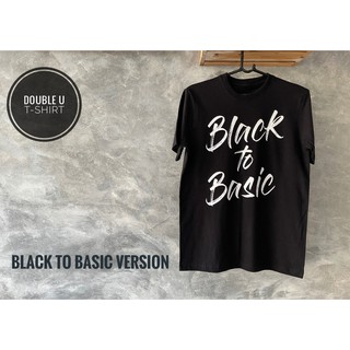 ออกใบกำกับภาษีได้ - Double U T-Shirt [ BLACK TO BASIC ] เสื้อยืดสีดำ เสื้อยืดคอกลม เสื้อยืดสีดำ เสื้อสกีนตัวหนังสือ เสื้อยืดไม่มีตะเข็บข้าง