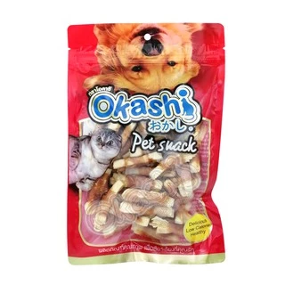 OKASHI SNACK DOG AND CAT ขนมสุนัข และขนมแมว (ไก่พันปลาพับ 36 ชิ้น) (ใช้คูปองส่งฟรีสูงสุด 40 บาท)