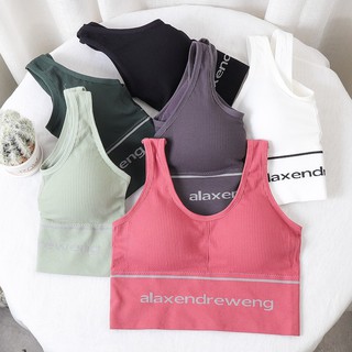 สินค้าพร้อมส่งจากไทย💥Angle Bra 💥 (N343) สปอร์ตบราแบบสวมเสื้อชั้นใน เสริมฟองน้ำ แฟชั่นเกาหลี