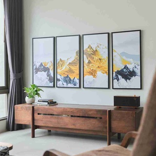 SB Design Square รูปพร้อมกรอบ DoseArt รุ่น Mountain of Gold 40x80 cm/ชิ้น (43x83 cm รวมกรอบ) SET 4 PCS. (172x83x0 ซม.)