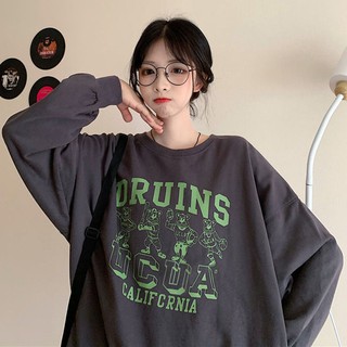 Cotton 2020 new autumn ins preppy style thin casual sweatshirt personalized printed loose all-match womens shirt fashio