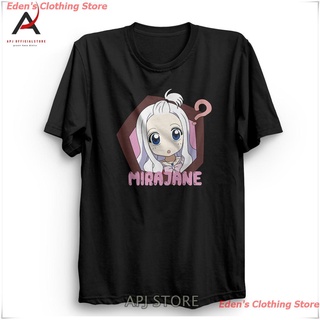 Edens Clothing Store 2021 เสื้อยืดผ้าฝ้ายพิมพ์ลายการ์ตูน Fairy Tail สีดําน่ารัก เสื้อยืดผ้าฝ้าย