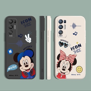 เคสโทรศัพท์มือถือแบบนิ่ม ขอบสี่เหลี่ยม ลายการ์ตูนมินนี่เมาส์น่ารัก สําหรับ OPPO Reno7 Reno8 4G Reno6 Z 5G Reno 5 Pro 4 3 Reno2 Z F A95 5G A76 A96