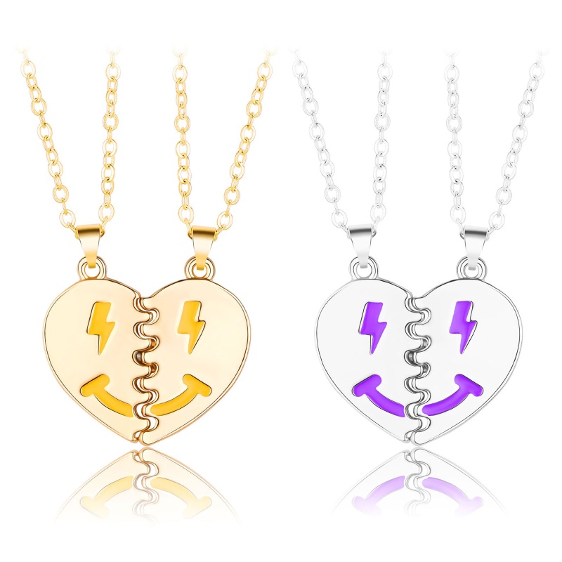 BST One Heart จี้สร้อยคอสําหรับคนรักคู่สําหรับแม่เหล็กสร้างสรรค์คู่สร้อยคอจับคู่จี้วันวาเลนไทน์