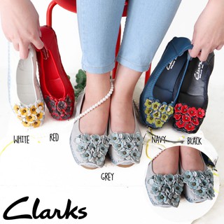 Kd 2030 รองเท้าแตะ CLARKS นําเข้า ลายดอกไม้ ของแท้ สําหรับผู้หญิง