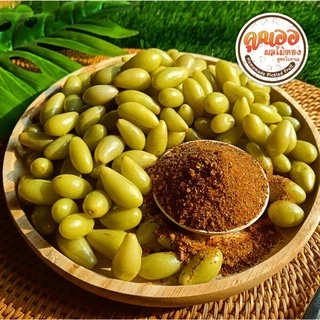 ผลไม้ดอง องุ่นดอง 100กรัม 15บาท +พริกเกลือลาว