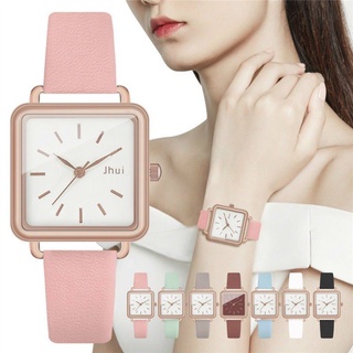 Fashion Women Square Watch Casual Leather Strap Quartz Wristwatch